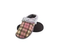 Dunlop Women's Cosy Memory Foam Open Back Knitted Slippers in Pink | Size: 7 Dunlop Pink 7