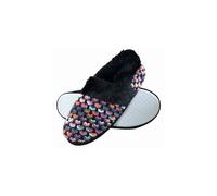 Dunlop Women's Cute Plush Winter Knitted House Slippers in Black | Size: 5 Dunlop Black 5