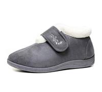 DUNLOP Womens Deloris Fleece Lined Wide Fit Slipper (5 UK, Grey)