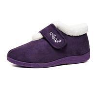 DUNLOP Womens Deloris Fleece Lined Wide Fit Slipper (6 UK, Purple)