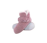 Dunlop Women's Knitted Warm Fleece Plush Slipper Boots in Pink | Size: 8 Dunlop Pink 8