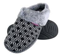 Dunlop Women's Cosy Memory Foam Open Back Knitted Slippers in Pink | Size: 3 Dunlop Pink 3