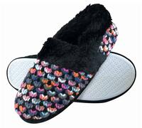 Soft Fluffy Plush Winter Warm Luxury Knitted House Slippers Dunlop Black 4