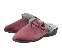 Dunlop Women's Ladies Rhoda Memory Foam Backless Low Wedge Heel Mule Slipper Size 3,4,5,6,7,8 (Dusky Pink, UK Footwear Size System, Adult, Women, Numeric, Medium, 7)