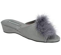 DUNLOP Womens Marilyn Wedge Heel Slipper Mules (5 UK, Grey)