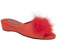 DUNLOP Womens Marilyn Wedge Heel Slipper Mules (Red B, Numeric_4)