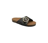 Dunlop Women's 'Nisha' Metallic Leather Mule Sandals in Black | Size: 4 Dunlop Black 4