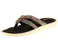 DUNLOP Womens Sandals Dual Woven Straps Comfy Memory Foam Flip Flops Women Holiday Essential Stylish Women Size 3-9 UK in Blue, Black and Pink