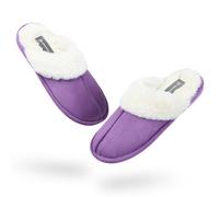 Dunlop Womens Slippers, Memory Foam Fluffy Slip On House Shoes