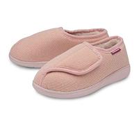 DUNLOP Womens Slippers Rip Tape Fastening UK Sizes 3-8 | Ladies Memory Foam Easy Wide Hook & Loop Opening House Shoes