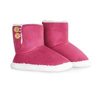 DUNLOP Womens Slippers, Warm Faux Sheepskin Slipper Bootie with Memory Foam (Pink, 5 UK)