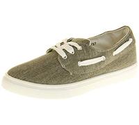 DUNLOP Womens Sneakers Ladies Deck Shoes Comfy Memory Foam Espadrille Lace up Flat Canvas Pumps Plimsolls Grey Pink Navy Blue Shoes Size 3-8 UK Women's Boat & Deck Shoes
