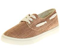 DUNLOP Womens Sneakers Ladies Deck Shoes Comfy Memory Foam Espadrille Lace up Flat Canvas Pumps Plimsolls Grey Pink Navy Blue Shoes Size 3-8 UK Women's Boat & Deck Shoes