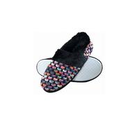 DUNLOP - Ladies Cute Fluffy Plush Winter Warm Luxury Knitted Slippers (4 UK, 8029 Black)
