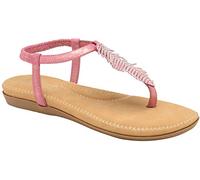 Dunlop Womens Sparkly Beaded Strappy Sandals - Rue - Rose Pink - UK 7