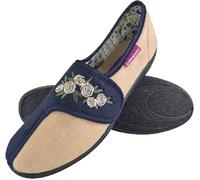 Dunlop Women's Wide Fit Memory Foam Velcro Slippers - - Size: 4