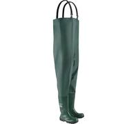 DUNLOP Work-it Full Safety Chest Wader - Unisex, Lightweight and Waterproof, Slip Resistant Work Waders with Steel Toe Cap, PVC, Heritage Green - EU42, UK8