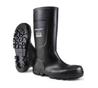 DUNLOP Work-It - Unisex Full Safety Slip-Resistant Waterproof Work Boots, Black, Antistatic and Chemical Resistant PVC Wellies with Steel Toecap for Outdoor and Industrial Work - EU40, UK6.5