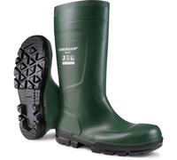 Dunlop Work It Full Safety Wellington Green S5 rated with steel toecap and mid