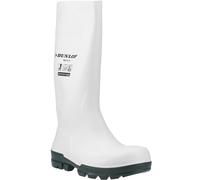DUNLOP Work-It - Unisex Full Safety Slip-Resistant Waterproof Work Boots, White, Antistatic and Chemical Resistant PVC Wellies with Steel Toecap for Outdoor and Industrial Work - EU35, UK2.5