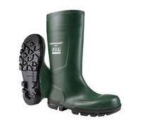 DUNLOP Work-It - Unisex Full Safety Slip-Resistant Waterproof Work Boots, Heritage Green, Antistatic and Chemical Resistant PVC Wellies with Steel Toecap for Outdoor and Industrial Work - EU36, UK3