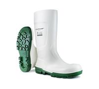 DUNLOP Work-It - Unisex Full Safety Slip-Resistant Waterproof Work Boots, White, Antistatic and Chemical Resistant PVC Wellies with Steel Toecap for Outdoor and Industrial Work - EU40, UK6.5