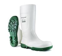 DUNLOP Work-It - Unisex Full Safety Slip-Resistant Waterproof Work Boots, White, Antistatic and Chemical Resistant PVC Wellies with Steel Toecap for Outdoor and Industrial Work - EU44, UK10