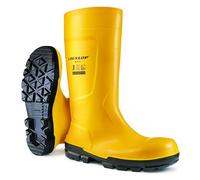 DUNLOP Work-It - Unisex Full Safety Slip-Resistant Waterproof Work Boots, Yellow, Antistatic and Chemical Resistant PVC Wellies with Steel Toecap for Outdoor and Industrial Work - EU40, UK6.5