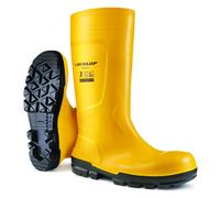 DUNLOP Work-It - Unisex Full Safety Slip-Resistant Waterproof Work Boots, Yellow, Antistatic and Chemical Resistant PVC Wellies with Steel Toecap for