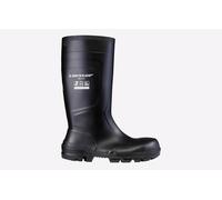 DUNLOP Work-It - Unisex Full Safety Slip-Resistant Waterproof Work Boots, Black, Antistatic and Chemical Resistant PVC Wellies with Steel Toecap for Outdoor and Industrial Work - EU38, UK5