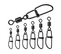 DunMuan 30pcs/lot #1-#8 Stainless Steel Fishing Rolling Swivel Cross Lock Snap Fishhook Lure Connector Fishing Tackle DunMuan (Color : 30pcs size 2)