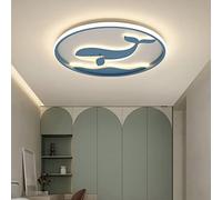 DUNMW 3D Blue Whale Ceiling Light Cartoon Round LED Ceiling Lamp Chandelier for Bedroom, Living Room, Children's Room, Stepless Dimmable, 15.9'', 39W