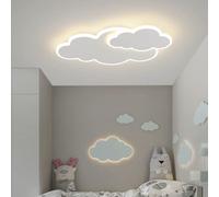 DUNMW 55CM Cloud Ceiling Light 3D LED Cloud Ceiling Lamp with 2 Cloud, Chandelier for Children's Room Living Room, Boy, Girl Bedroom, Stepless Dimming, 46W
