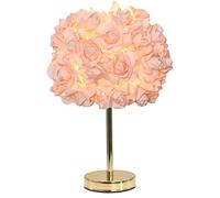 DUNMW Creative Champagne Rose Flower Table Lamp Bedside Lamp Romantic Lampshade Night Light Table Lighting for Living Room Bedroom Home Decoration Wedding Decoration