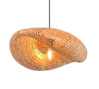 DUNMW Creative Handwoven Bamboo Pendant Light Shell Shape Bamboo Chandelier Ceiling Light Ceiling Lamp Natural Chandelier for Bedroom, Living Room, Tea Room