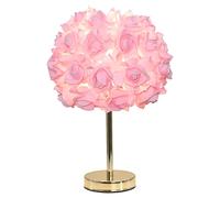 DUNMW Creative Pink Rose Flower Table Lamp Bedside Lamp Romantic Lampshade Night Light Table Lighting for Living Room Bedroom Home Decoration Wedding Decoration