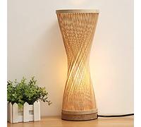 DUNMW Handmade Bamboo Table Light Bamboo lampshade Table Lamp Simple Zen Table Lighting Decorative Table Lamp Night Light for Bedroom, Living Room