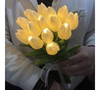 DUNMW LED Tulip Night Light, Artificial Bouquet Light, Bouquet Table Light Night Light Holding Flowers Decorative Mood Light Plug Powered for Bedroom, Home Decor, Gift