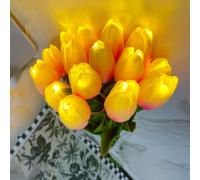 DUNMW LED Tulip Night Light, Artificial Bouquet Light, Bouquet Table Light Night Light Holding Flowers Decorative Mood Light Plug Powered for Bedroom, Home Decor, Gift