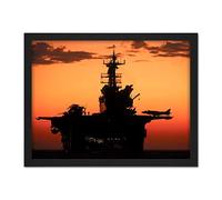 Dunn Military USA Navy Assault Ship USS Makin Island Photo Artwork Framed Wall Art Print 18X24 Inch