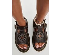 Dunnet Flower Sandals by Dr. Martens at Free People in Kelp Brown, Size: US 8 - female