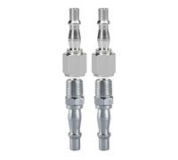 Dunnet Tools 1/4Inch Quick Release Air Line Connector BSP Fittings for Pneumatic Tools, Airbrush, Quick Couplings & Accessories Air Hose Fittings, Line Connectors & Compressor (2 set of Male & Female)