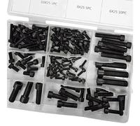 Dunnet Tools 106 Piece Hex Cap Nuts Set M4 M5 M6 M8 M10 Bolt Assortment Bolts And Nuts Set Diy Construction Automotive Fasteners In Storage Case Carbon Steel Hex Bolts Screws