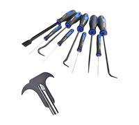 Dunnet Tools 10pc Scraper Hook & Pick Set with 12 O Ring Seal Puller | Automotive Tools Kit for Car Trim Removal, Prying, & Plastic Rivet Extraction | Includes Pry Bar, Dent Puller & Lock Pick Tools