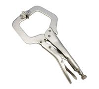 Dunnet Tools 11" Locking C Clamp Grip Pliers | Heavy Duty Welding & Metalwork Grip, Adjustable Screw, Swivel Pads | Woodworking, DIY, Crafts, Clamps, Pliers Set, Mole Grips