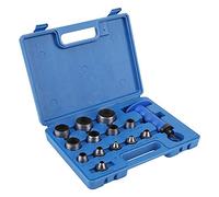 Dunnet Tools 14pc Hollow Punch Set Heavy Duty 5-35mm - Leather Hole Punch Cutter For Leatherworking Belt Plastic Rubber - Metal Hole Punch Kit With Punching Handle - Leather Tools In Plastic Case