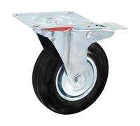 Dunnet Tools 1pc 100mm Heavy Duty Castor Wheels With Brakes Replacement 360 Degree Up To 80kg Swivel Braked Caster Furniture Wheels For Trolley With Solid Rubber Wheel Multi Surface Indoor and Outdoor