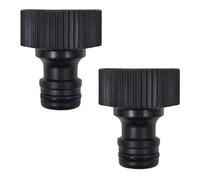 Dunnet Tools 2 Pack 3/4" BSP Threaded Tap Connector Heavy Duty ABS Garden Hose Pipe Connector Set Soft Touch Plastic Outdoor Hose Connector Threaded Faucet Adapter