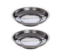 Dunnet Tools 2x Stainless Steel Magnetic Tool Tray | Heavy Duty Organiser for Screws, Bolts, Nuts, Parts | Magnetic Dish for Mechanics, Workshop & Garage Accessories | Non-Slip Holder with 150mm Trays