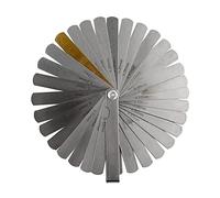 Dunnet Tools Universal Stainless Steel Feeler Gauges Blades 0.04-0.88 mm (0.0015-0.035 Inch) Imperial/Metric for Measuring Gap Width Thickness (32 Blade Feeler Gauge)